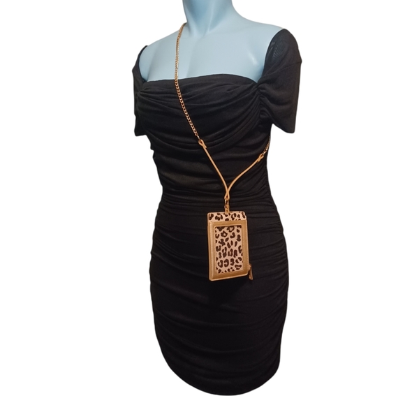 Crossbody Gold Card and Cash Holder "Wristlet" Badge Necklace Wallet ID Purse - Picture 4 of 13